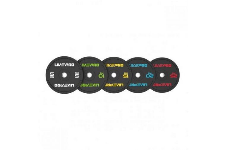 Бампированный диск 10кг Live Pro Rubber Bumper Plate NL\LP8331-10\00-00-00 черный\зеленый 