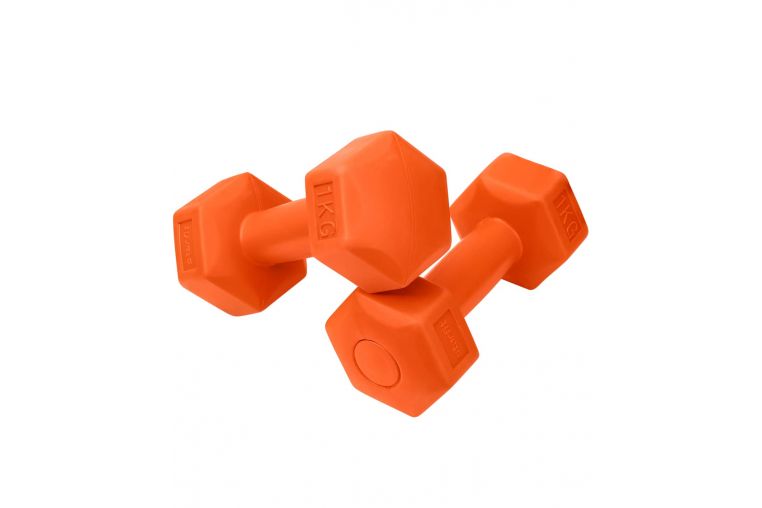 Гантель гексагональная Star Fit DB-305 1 кг, пластиковый, оранжевый, 2 шт 