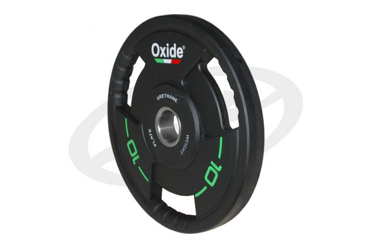Диск олимпийский Oxide Fitness OWP02 D50мм полиуретановый, с 3-мя хватами, черный 10кг. фото 8