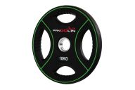 Диск олимпийский d51мм Pangolin X-Line WP012PU 10 кг черный с зелеными полосами