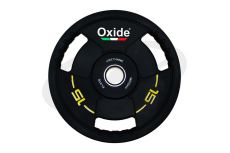Диск олимпийский Oxide Fitness OWP02 D50мм полиуретановый, с 3-мя хватами, черный 15кг