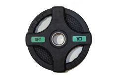 Диск олимпийский обрезиненный Original Fit.Tools с двумя хватами 10 кг FT-2HGP-10 черный