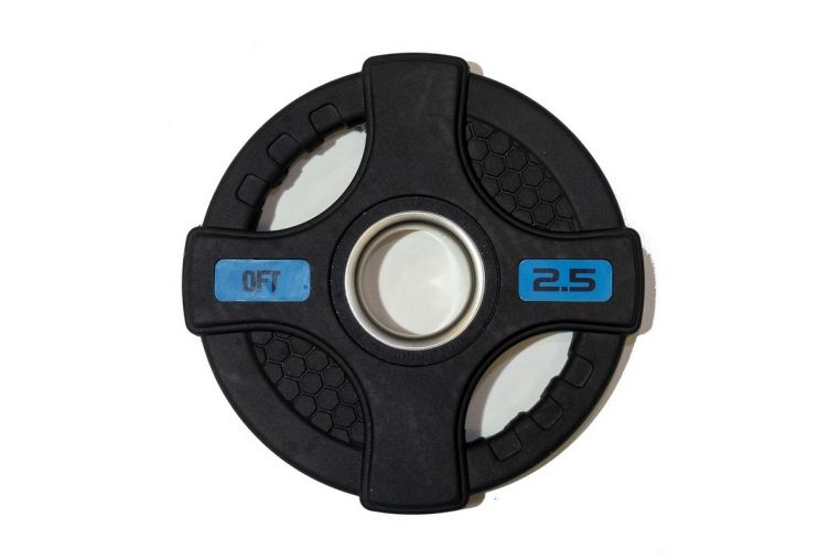 Штанга олимпийская 58 кг Original Fit.Tools диски с двумя хватами, черный гриф фото 4