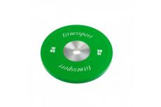 Бамперный диск для кроссфита Fitnessport (зеленый) 10 кг.