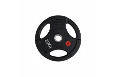 Диск обрезиненный, с тремя хватами 20кг UltraGym