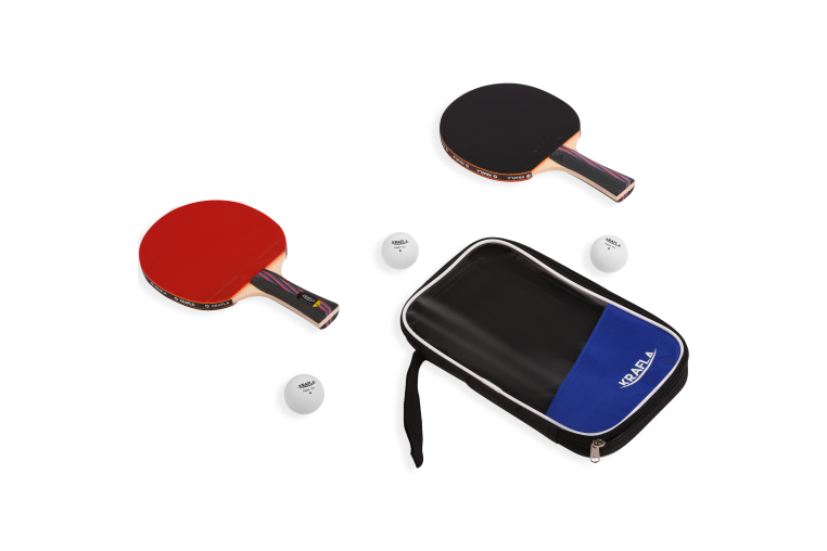 KRAFLA S-T1000 Набор для настольного тенниса (ракетки 2шт., мяч 3шт., чехол) 