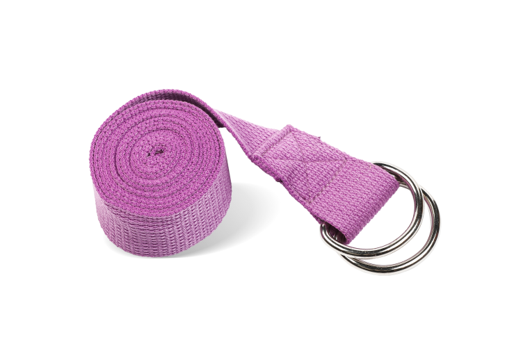 Ремень для йоги с металлическим карабином PRCTZ YOGA STRAP, фиолет. 