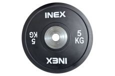 Олимпийский диск в уретане 5кг Inex PU Bumper Plate TF-P2100-05 черный\серый