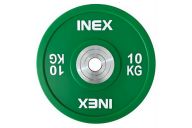 Олимпийский диск в уретане 10кг Inex PU Bumper Plate TF-P2100-10 зеленый\белый