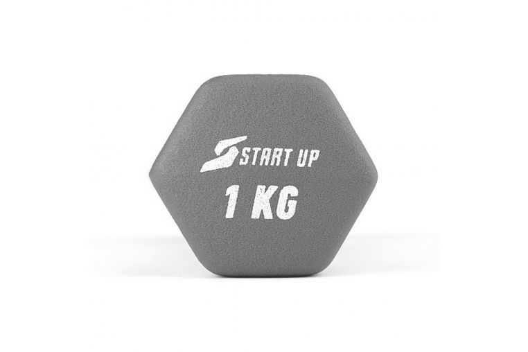 Гантель неопреновая 1 кг Start Up HD1201 серый фото 3