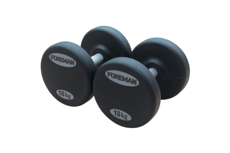 Обрезиненные фиксированные гантели FOREMAN FM/ARD 4 кг, черный, наклейка редизайн 