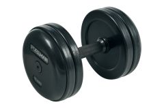 Фиксированные гантели в сборе FOREMAN FP/RUB-EPR 27,5 кг, черный с логотипом