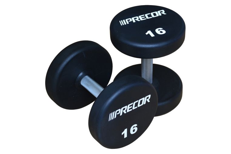 Фиксированные гантели в уретане PRECOR New 44 кг, черный 
