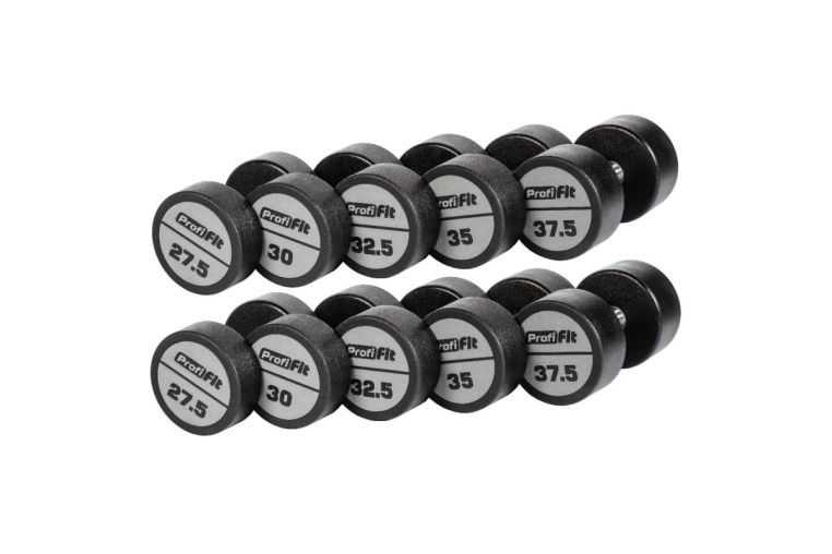 Гантельный ряд полиуретановый LEVEL (шаг 2,5кг, 5 пар) 27,5-37,5кг Profi-Fit 