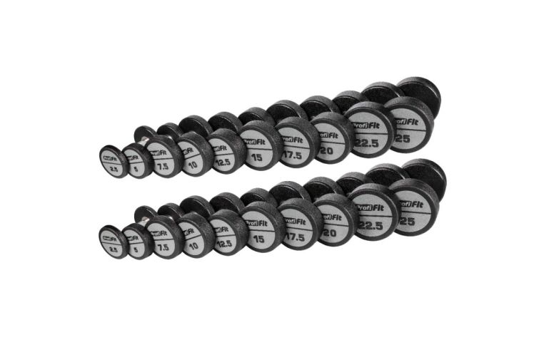 Гантельный ряд полиуретановый LEVEL (шаг 2,5кг, 10 пар) 2,5-25кг Profi-Fit 