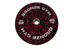 Диск бамперный BRONZE GYM камуфляж красный 25кг
