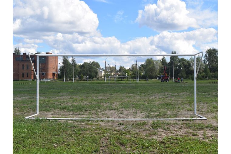Ворота футбольные стационарные с консолью для натяжения сетки Glav 15.100 (732x244см) шт фото 4