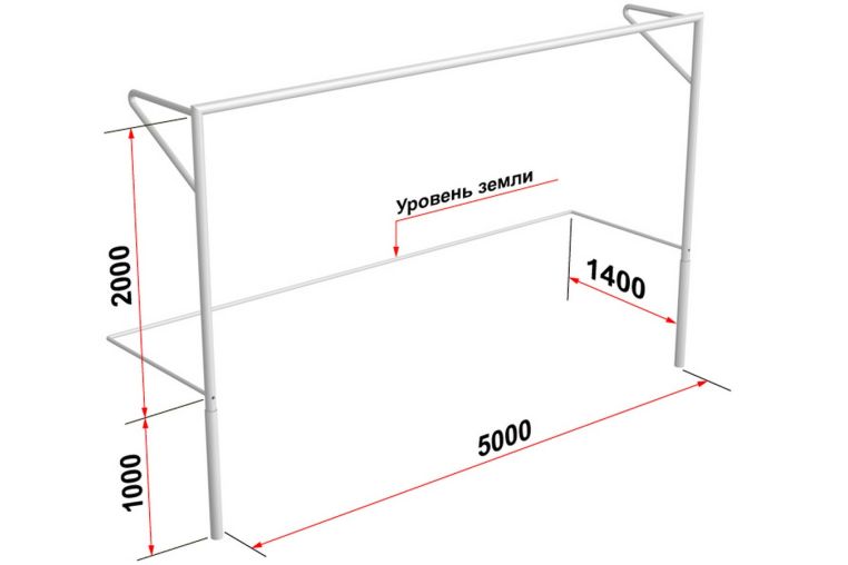 Ворота футбольные юниорские с консолями (500х200 см) Glav 15.101 фото 1