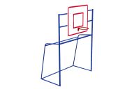 Ворота мини-футбольные детские с баскетбольным щитом из фанеры и кольцом Spektr Sport