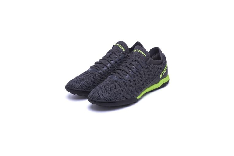 Бутсы футбольные Atemi TURF JUNIOR SBA-003 серый\ярко-салатовый 