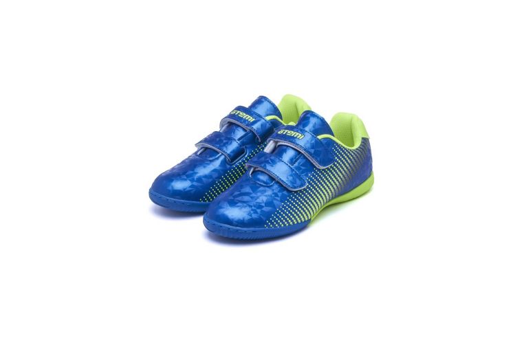 Бутсы футбольные Atemi INDOOR KIDS SBA-006 синий\ярко-салатовый 