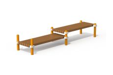 Двойная лавочка для занятий Воркаут Spektr Sport SP WRK-58_76mm