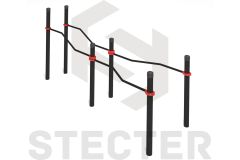 Брусья двойные Stecter разноуровневые с подъездом для коляски 5170