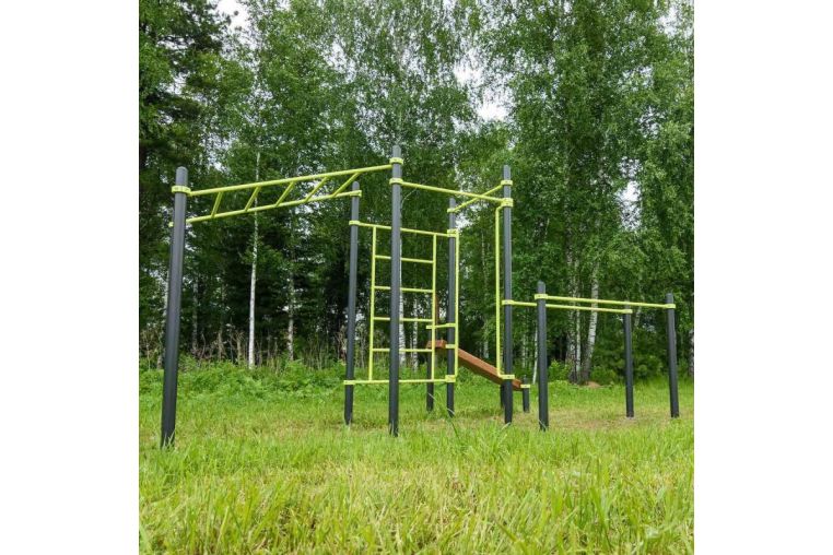 Воркаут (рукоход, швед. стенка, 2 переклад., переклад. верт., накл. скамья, брусья) Zavodsporta W237 фото 2