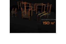 Площадка для воркаута. Уровень город. 150 кв.м Hercules W-6.11 4994