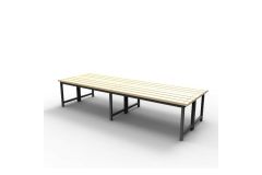 Лавка для раздевалок двойная (пластик 30 мм) 150x67х41,5см Gefest LD 150/73/40