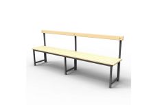 Скамейка для раздевалок со спинкой (пластик 20 мм) 100x33,5х80см Gefest SRS 100/40/80