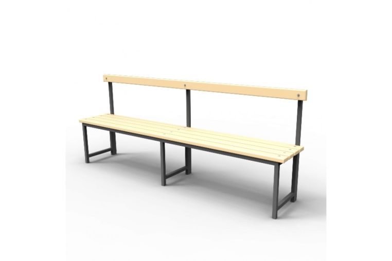 Скамейка для раздевалок со спинкой (пластик 20 мм) 100x33,5х80см Gefest SRS 100/40/80 