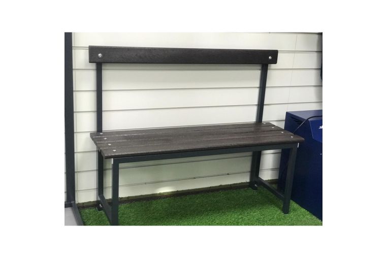 Скамейка для раздевалок со спинкой (пластик 20 мм) 100x33,5х80см Gefest SRS 100/40/80 фото 1