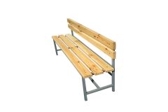 Скамейка для раздевалки со спинкой 150 см сиденье из дерева Dinamika ZSO-002185