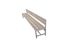 Скамейка для раздевалки со спинкой 200 см сиденье из фанеры Dinamika ZSO-002207