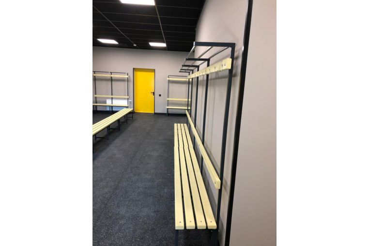 Скамейка для раздевалок с вешалкой и полкой (пластик 30 мм) 150x36х182см Gefest SRVP 150/40/182 фото 6