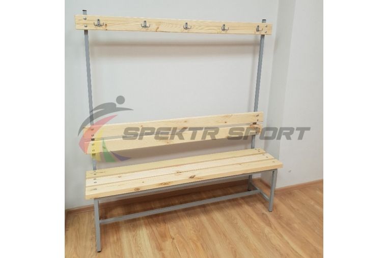 Скамейка с вешалкой для раздевалок, 160 см Spektr Sport разборная фото 2