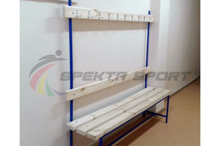 Скамейка с вешалкой для раздевалок, 160 см Spektr Sport разборная фото 3
