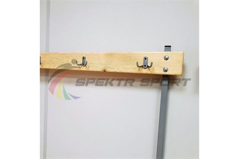 Скамейка с вешалкой для раздевалок, 160 см Spektr Sport цельная фото 1
