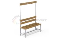 Скамейка с вешалкой для раздевалок, 120 см Spektr Sport разборная