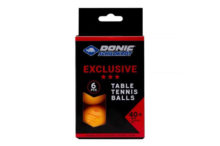 Мячики для н\тенниса 3* 40+ Donic EXCLUSIVE 6 штук 658038E оранжевый 