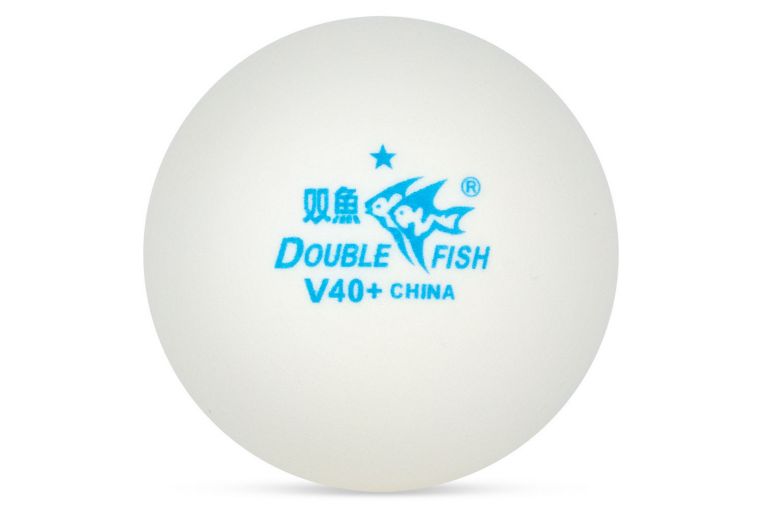 Мяч для настольного тенниса Double Fish 1* Ball dV40+мм, плаcтик, упак.100 шт V40+1 белый фото 1