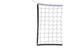 Сетка волейбол d3,0 мм яч100x100 белый, 1,0x9,5 м обш. с 4-х сторн, верх/низ лента 5 см ПП Zavodsporta