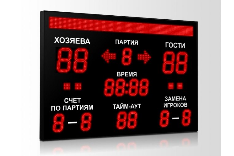 Табло для волейбола Импульс 718-D18x4-D13x11-S8x128xP10-S4-A2 