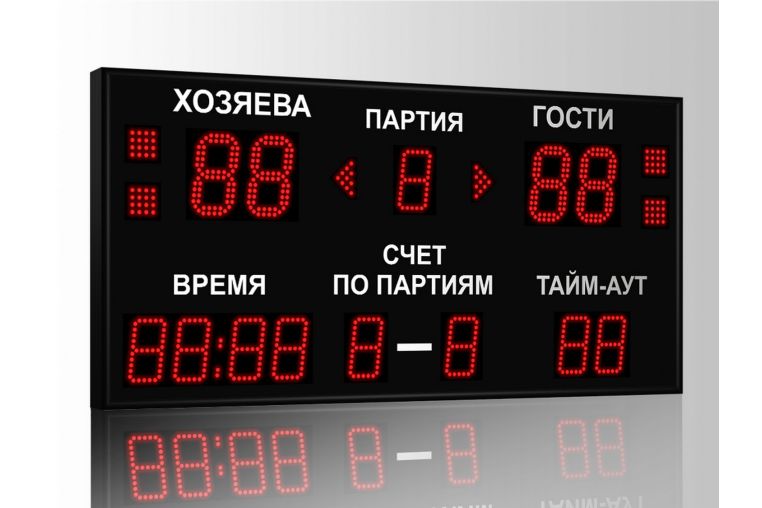 Табло для волейбола Импульс 713-D13x4-D10x9-S4-A2 
