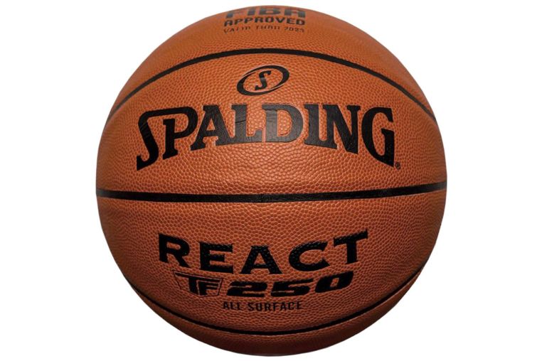 Мяч баскетбольный Spalding TF-250 React 76968z, р.6, FIBA Approved, композит. кожа (ПУ), коричн-черн. 