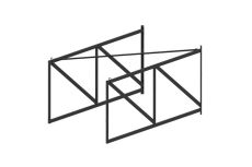Ферма для щита баскетбольного игрового настенная (вынос 2000мм) Dinamika ZSO-002142 черный
