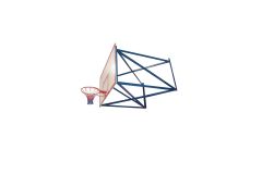 Ферма для щита баскетбольного, вынос 1,5 м, разборная Ellada М194