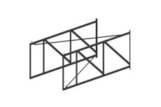 Ферма для щита баскетбольного игрового настенная (вынос 2500мм) Dinamika ZSO-002143 черный