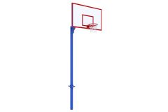Стойка разборная одноопорная с игровым щитом и усиленным кольцом Glav 01.1022